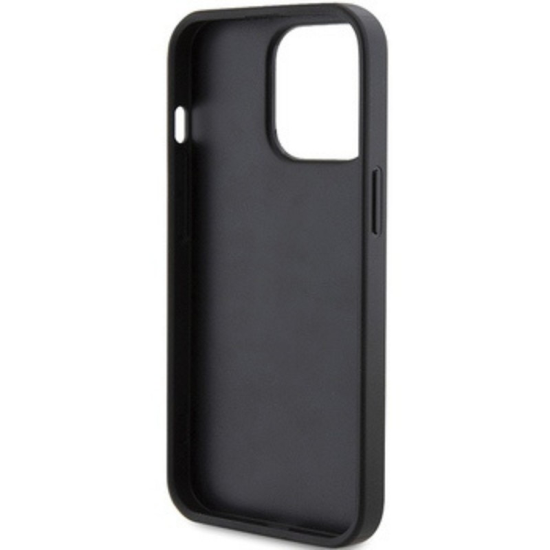 Оригинален кейс Guess HC 4G Triangle Metal Logo, За iPhone 15 Pro (6.1), Черен