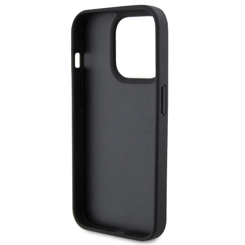 Оригинален кейс Guess HC Croco Triangle Metal Logo, За iPhone 15 Pro (6.1), Черен