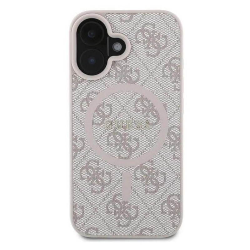 Оригинален кейс Guess HC MagSafe PU 4G Ring Classic Logo, За iPhone 16 (6.1), Розов