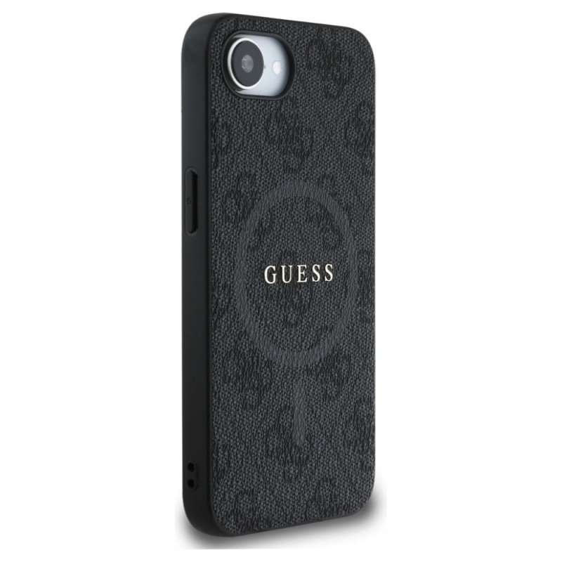 Оригинален кейс Guess HC MagSafe PU 4G Ring Classic Logo, За iPhone 16e, Черен