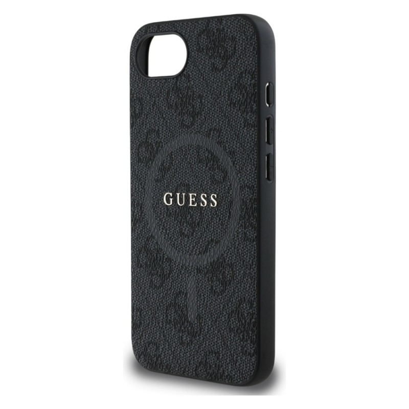 Оригинален кейс Guess HC MagSafe PU 4G Ring Classic Logo, За iPhone 16e, Черен