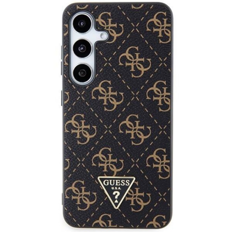 Оригинален кейс Guess HC PU 4G Triangle, За Samsung Galaxy S24 (S921B), Черен