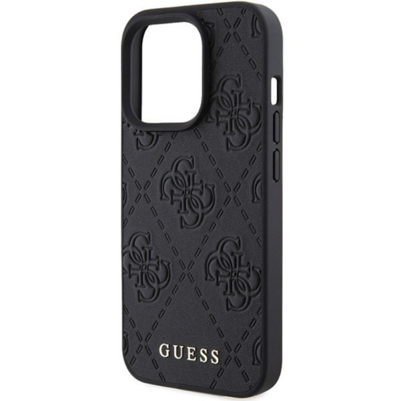 Оригинален кейс Guess HC PU Quilted 4G Classic, За iPhone 15 (6.1), Черен