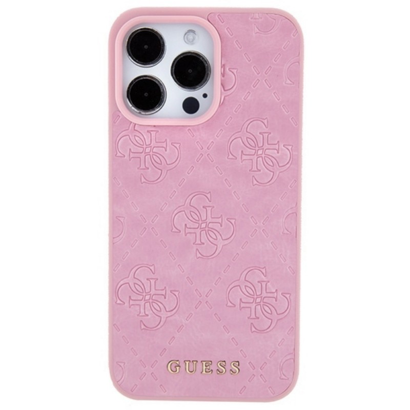 Оригинален кейс Guess HC PU Quilted 4G Classic, За iPhone 15 Pro (6.1), Розов
