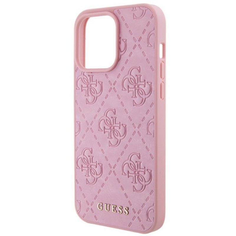 Оригинален кейс Guess HC PU Quilted 4G Classic, За iPhone 15 Pro (6.1), Розов