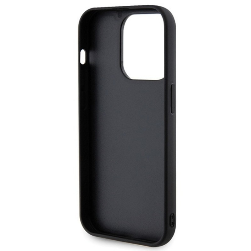Оригинален кейс Guess HC PU Quilted Metal Logo, За iPhone 15 (6.1), Черен