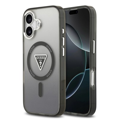 Оригинален кейс Guess IML Gradient Triangle Logo, За iPhone 17 (6.3), Черен