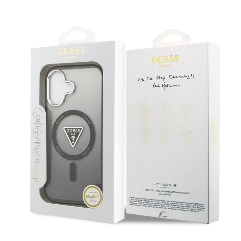 Оригинален кейс Guess IML Gradient Triangle Logo, За iPhone 17 (6.3), Черен