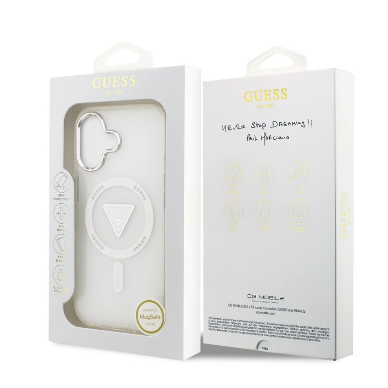 Оригинален кейс Guess IML Gradient Triangle Logo, За iPhone 17 (6.3), Прозрачен