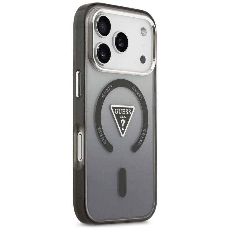 Оригинален кейс Guess IML Gradient Triangle Logo, За iPhone 17 Pro (6.3), Черен