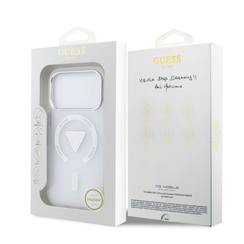 Оригинален кейс Guess IML Gradient Triangle Logo, За iPhone 17 Pro (6.3), Прозрачен