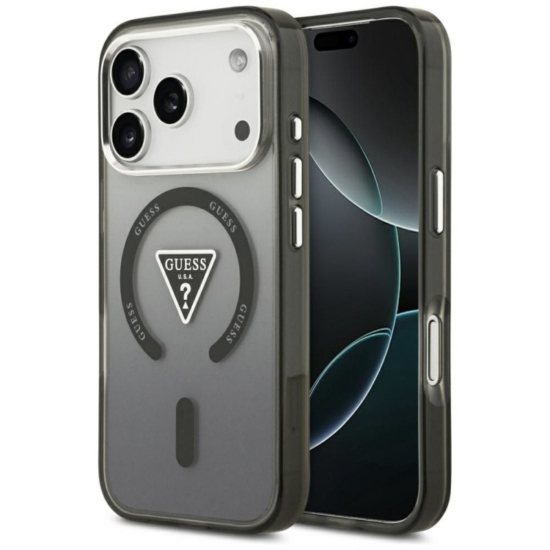 Оригинален кейс Guess IML Gradient Triangle Logo, За iPhone 17 Pro Max (6.9), Черен
