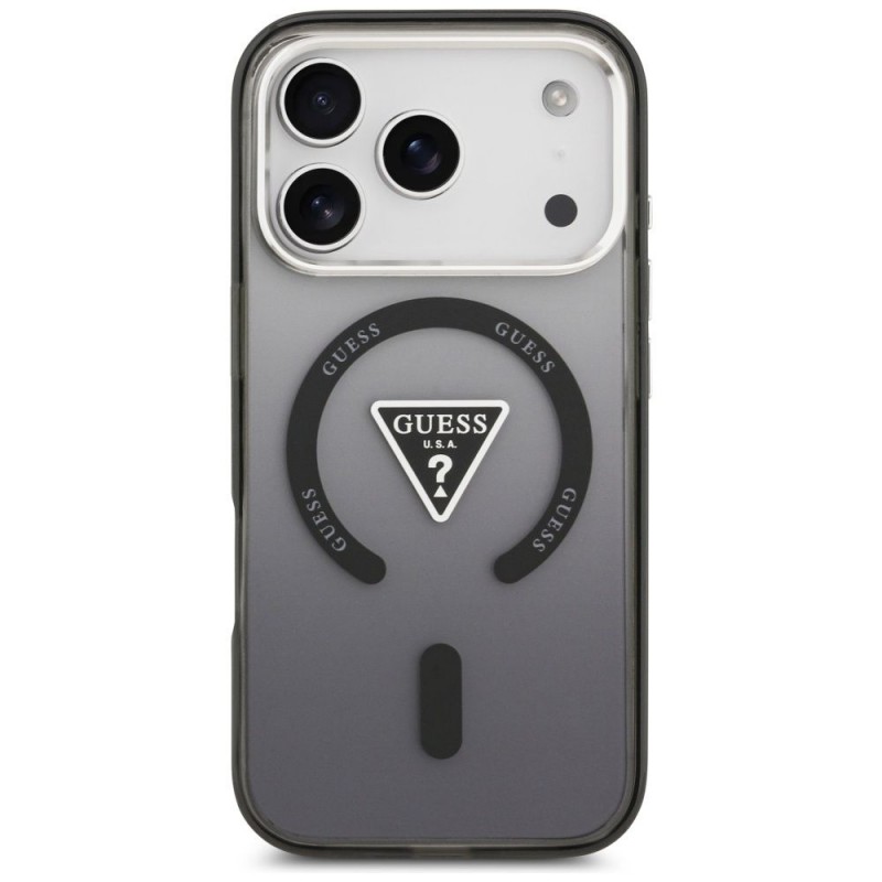 Оригинален кейс Guess IML Gradient Triangle Logo, За iPhone 17 Pro Max (6.9), Черен