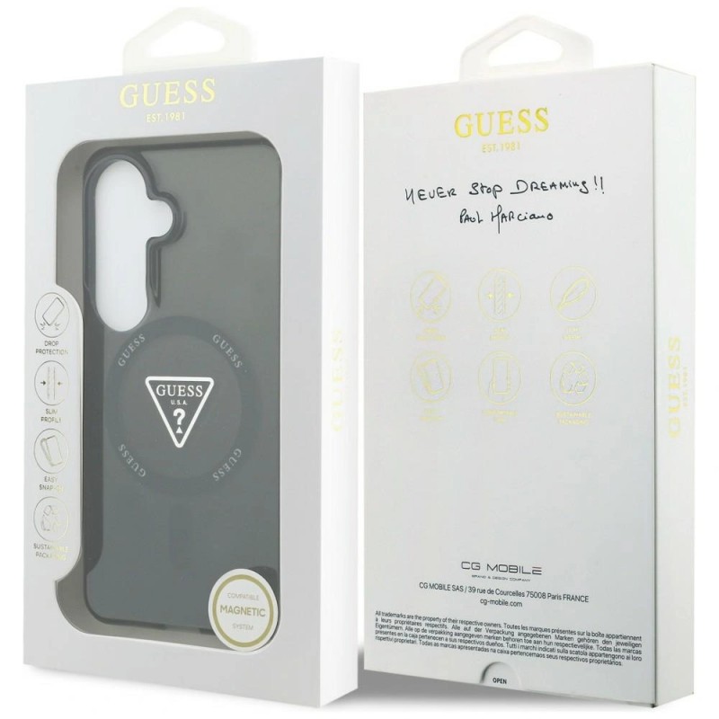 Оригинален кейс Guess IML Gradient Triangle MagSafe за Samsung Galaxy S26, черен