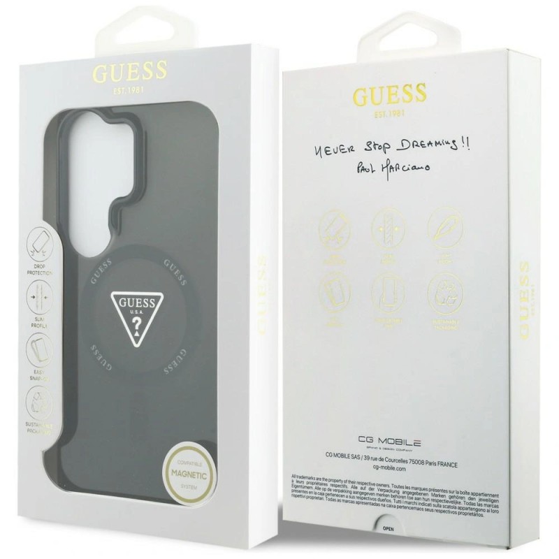 Оригинален кейс Guess IML Gradient Triangle MagSafe за Samsung Galaxy S26 Ultra, черен