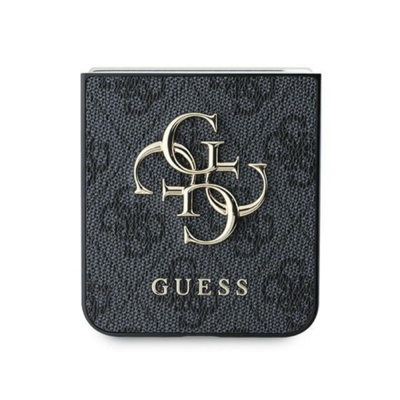 Оригинален кейс Guess Leather 4G Metal Logo, За Samsung Galaxy Z Flip6, Черен