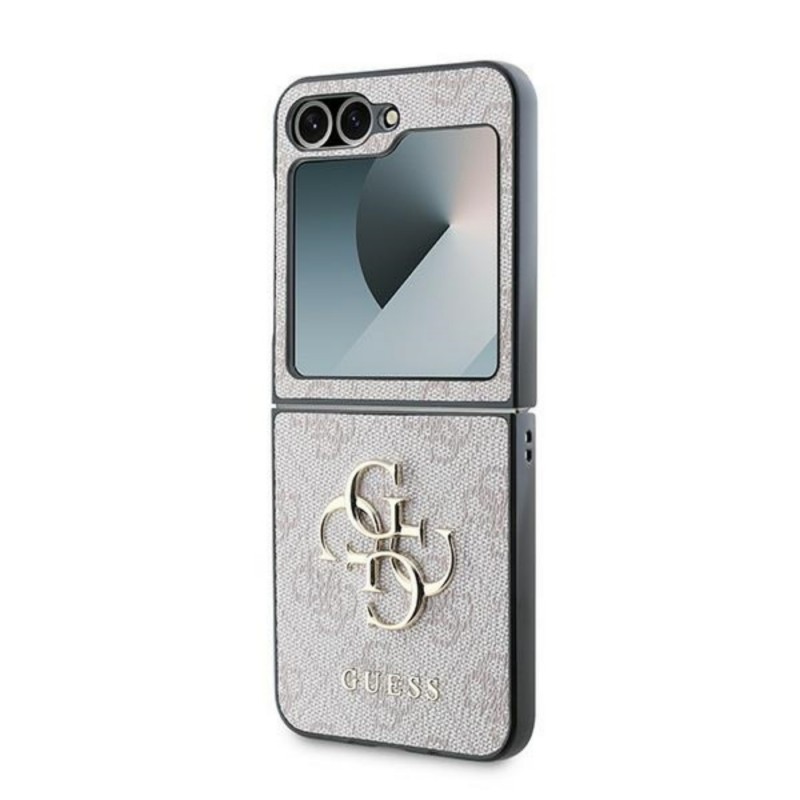 Оригинален кейс Guess Leather 4G Metal Logo, За Samsung Galaxy Z Flip6, Розов