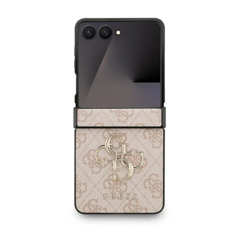 Оригинален кейс Guess Leather 4G Metal Logo, За Samsung Galaxy Z Flip7, Розов