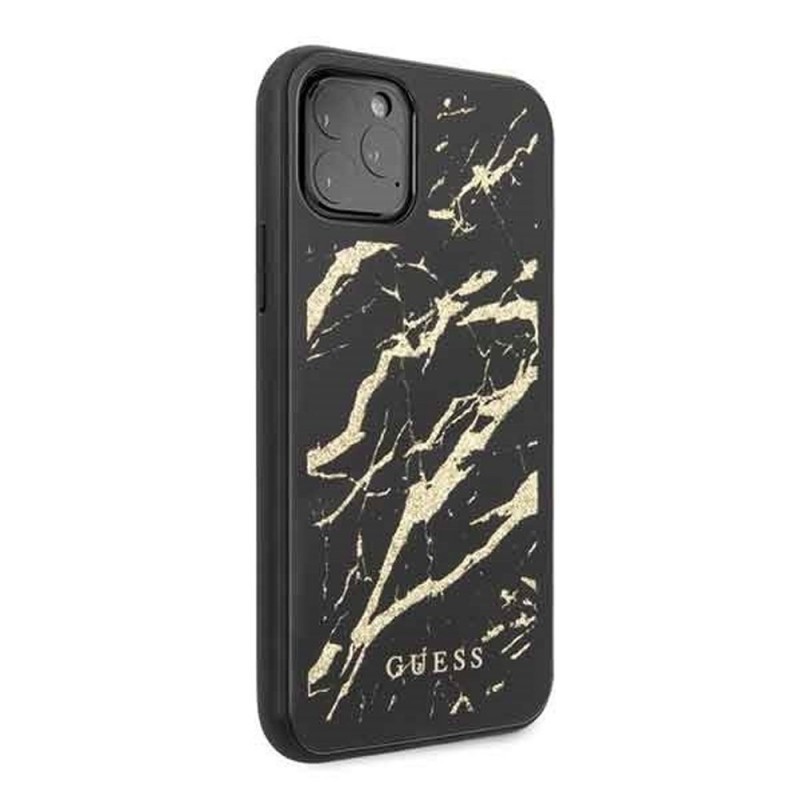 Оригинален кейс Guess Marble Glass, За iPhone 11 Pro (5.8), Черен