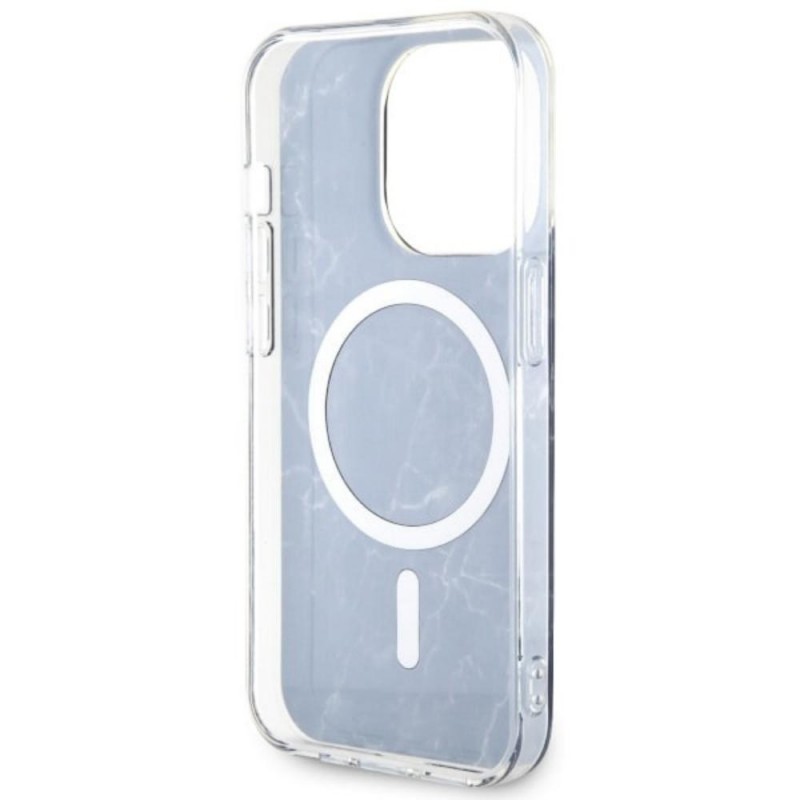 Оригинален кейс Guess Marble MagSafe, За iPhone 14 Pro Max (6.7), Черен