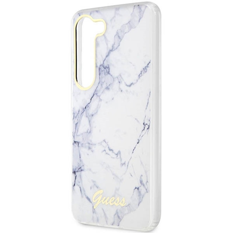Оригинален кейс Guess Marble, За Samsung Galaxy S23 Ultra (S918B), Бял