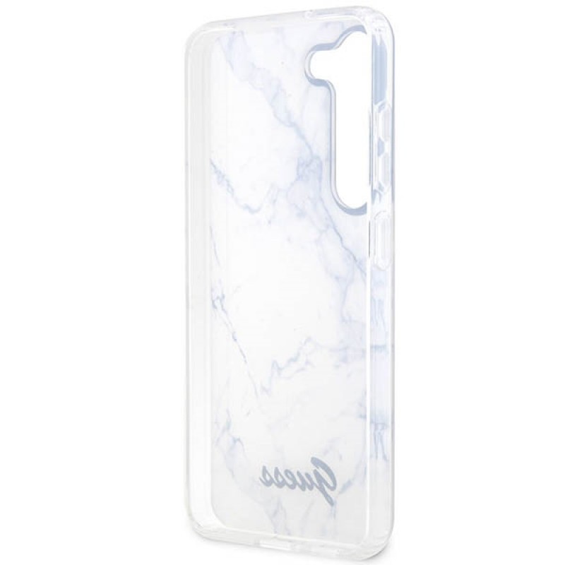Оригинален кейс Guess Marble, За Samsung Galaxy S23 Ultra (S918B), Бял