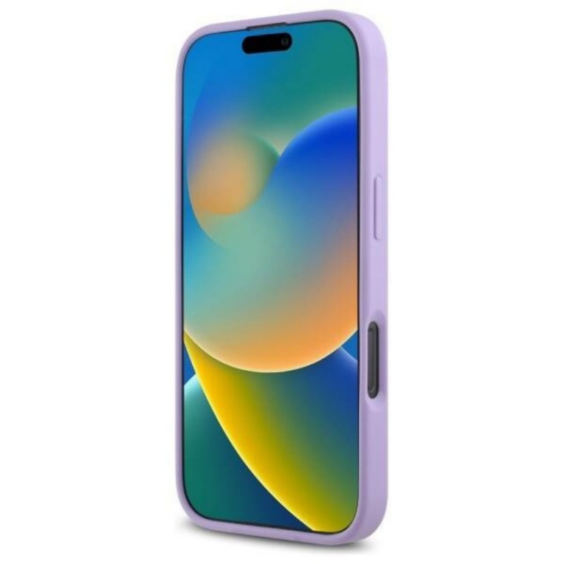 Оригинален кейс Guess Saffiano MagSafe, За iPhone 16 Pro (6.3), Лилав