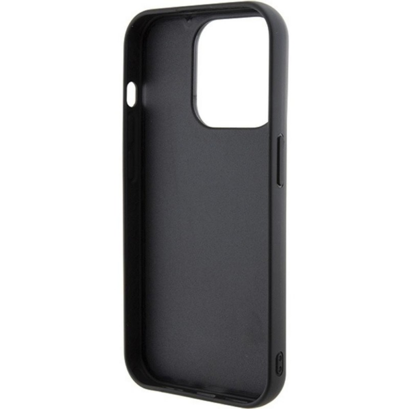 Оригинален кейс Karl Lagerfeld Fixed Glitter Ikonik Logo Metal Pin, За iPhone 15 Pro (6.1), Черен