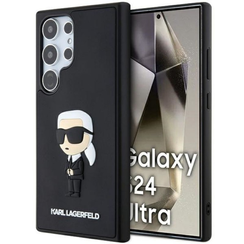 Оригинален кейс Karl Lagerfeld HC 3D Rubber Ikonik NFT, За Samsung Galaxy S24 Ultra (S928B), Черен
