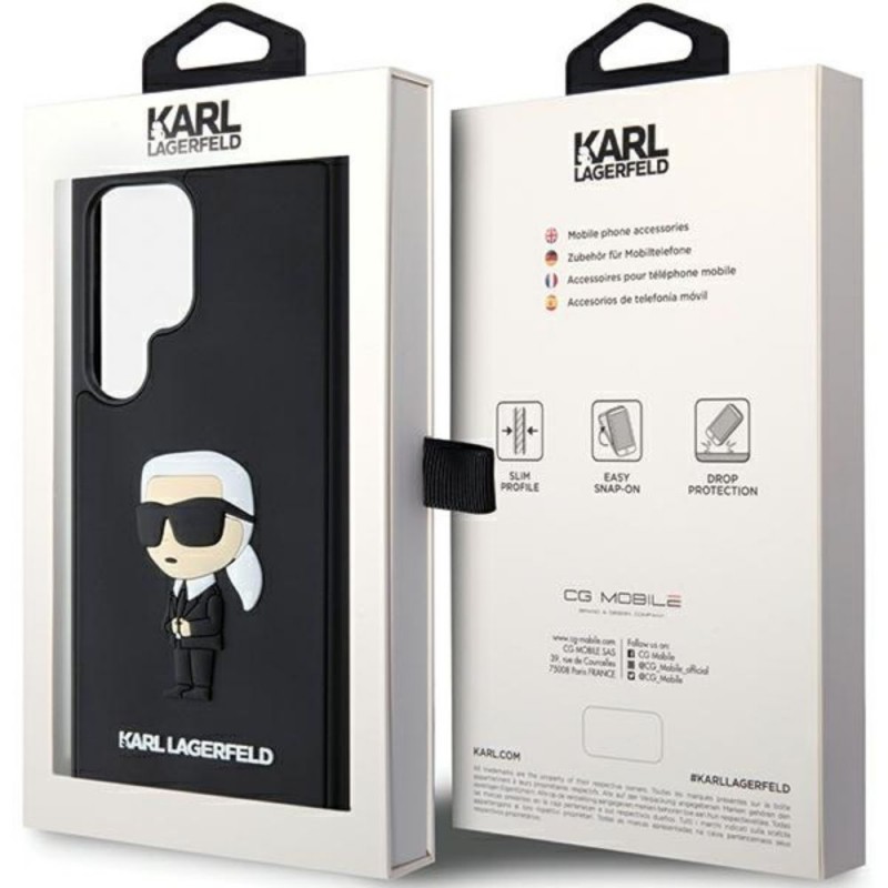 Оригинален кейс Karl Lagerfeld HC 3D Rubber Ikonik NFT, За Samsung Galaxy S24 Ultra (S928B), Черен