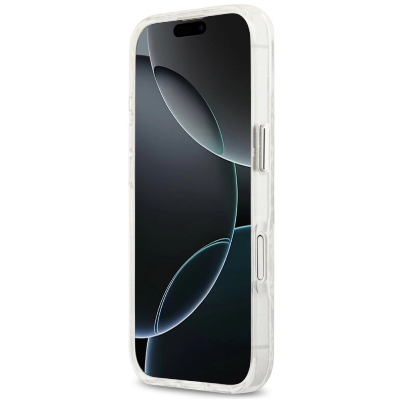 Оригинален кейс Karl Lagerfeld Karl and Choupette Glitter MagSafe, За iPhone 17 (6.3), Прозрачен