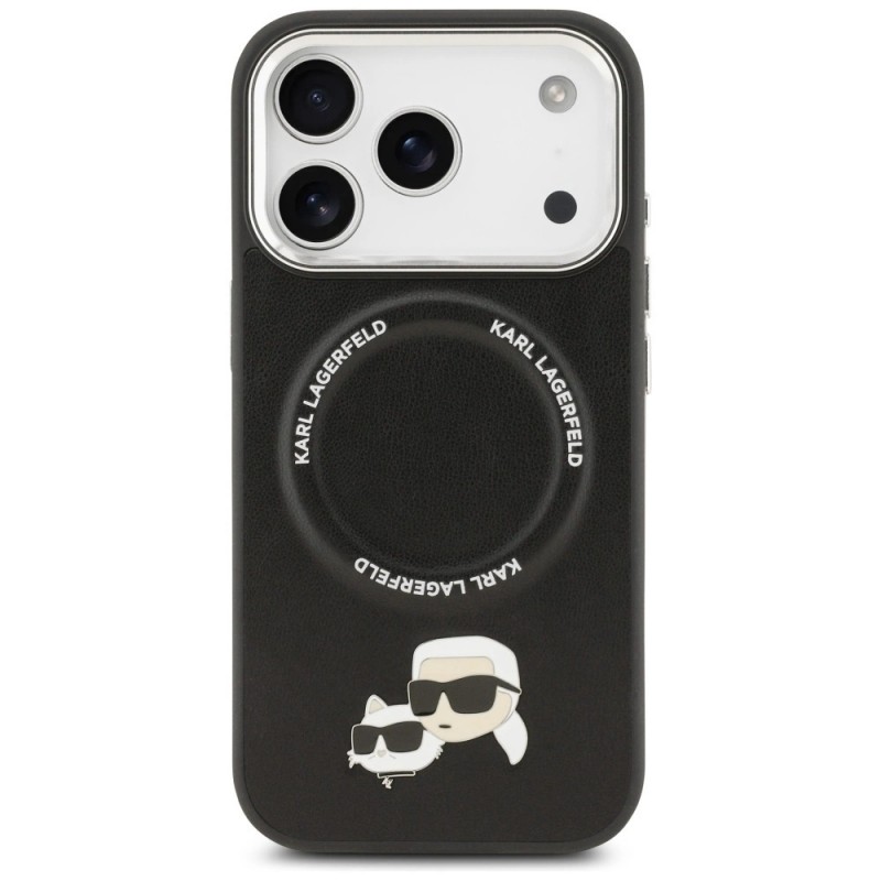 Оригинален кейс Karl Lagerfeld Karl and Choupette Pins MagSafe, За iPhone 17 Pro (6.3), Черен
