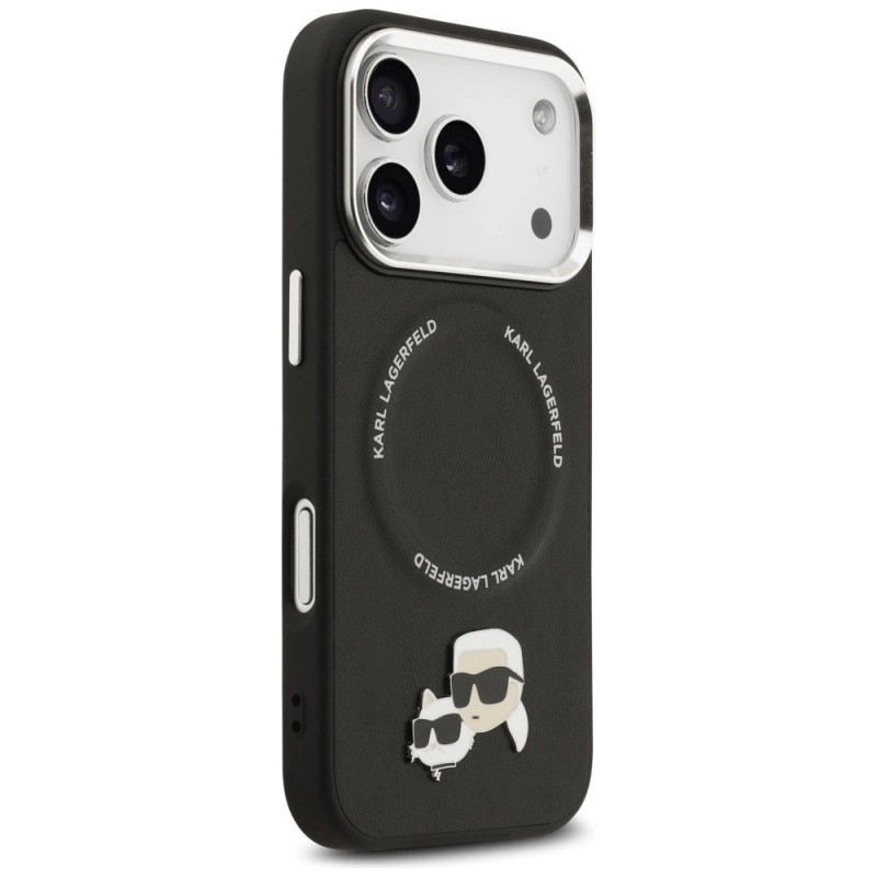 Оригинален кейс Karl Lagerfeld Karl and Choupette Pins MagSafe, За iPhone 17 Pro (6.3), Черен
