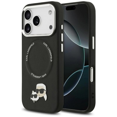Оригинален кейс Karl Lagerfeld Karl and Choupette Pins MagSafe, За iPhone 17 Pro Max (6.9), Черен