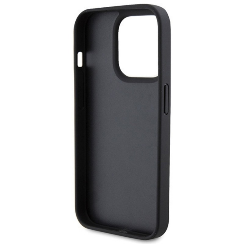 Оригинален кейс Karl Lagerfeld Leather Monogram Hot Stamp Metal Logo, За iPhone 15 Pro Max (6.7), Черен