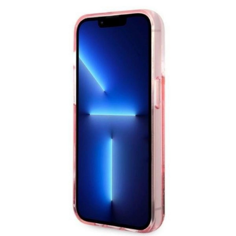 Оригинален кейс Karl Lagerfeld Liquid Glitter Big KL, За iPhone 14 Pro Max (6.7), Розов