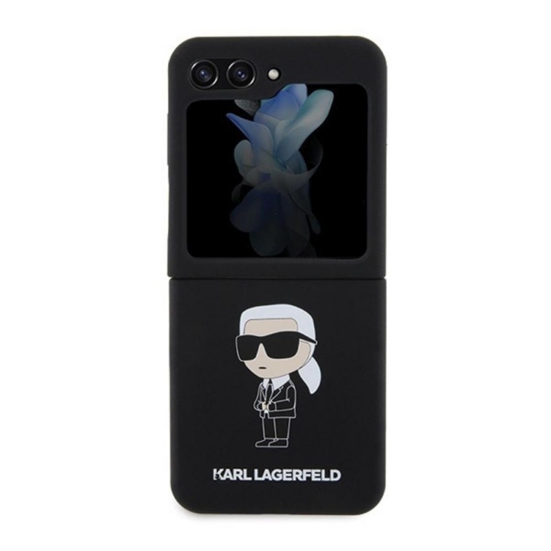 Оригинален кейс Karl Lagerfeld Liquid Glitter Ikonik, За Samsung Galaxy Z Flip5 5G, Черен