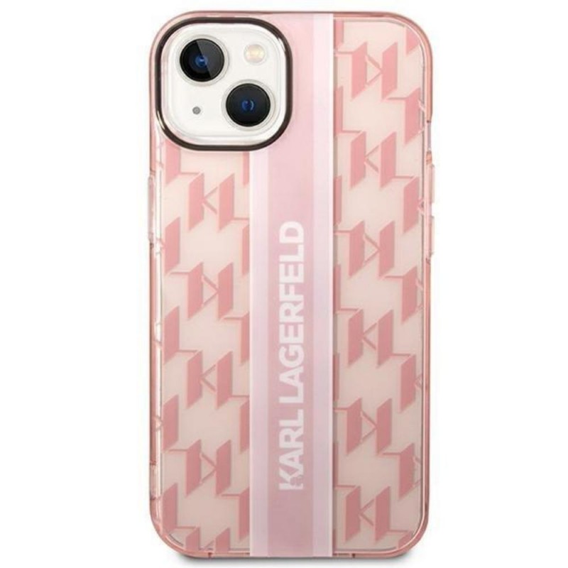 Оригинален кейс Karl Lagerfeld Mono Vertical Stripe, За iPhone 14 (6.1), Розов