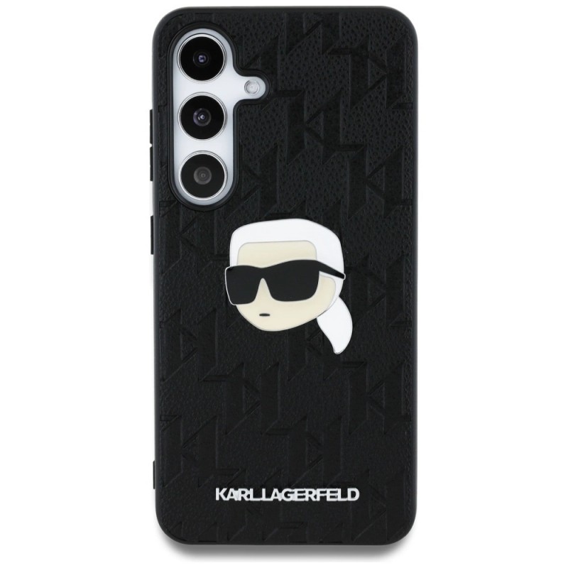Оригинален кейс Karl Lagerfeld Monogram Pin Logo Karl Head, За Samsung Galaxy S25, Черен
