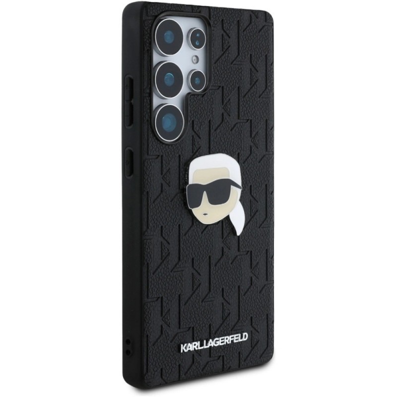 Оригинален кейс Karl Lagerfeld Monogram Pin Logo Karl Head, За Samsung Galaxy S25 Ultra, Черен