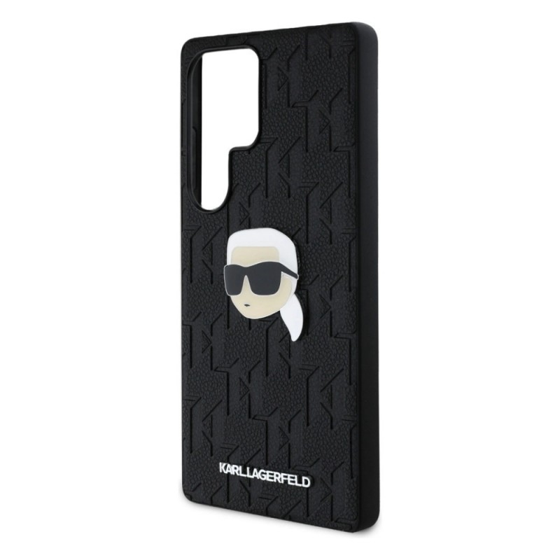 Оригинален кейс Karl Lagerfeld Monogram Pin Logo Karl Head, За Samsung Galaxy S25 Ultra, Черен