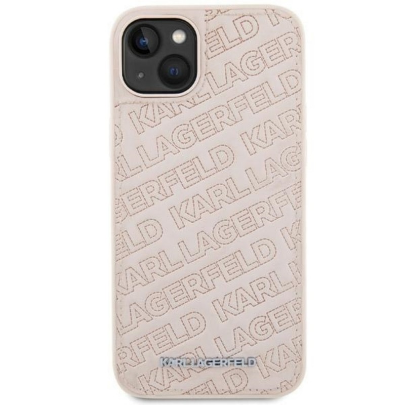 Оригинален кейс Karl Lagerfeld Quilted K Pattern, За iPhone 15 (6.1), Розов