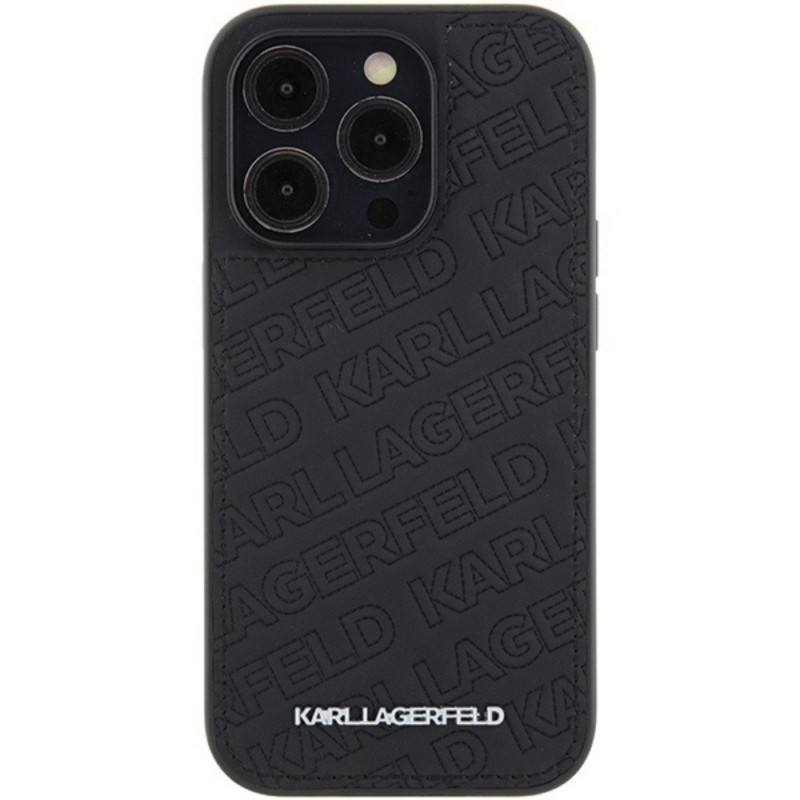 Оригинален кейс Karl Lagerfeld Quilted K Pattern, За iPhone 15 Pro (6.1), Черен