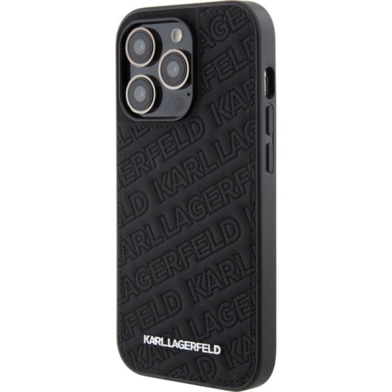 Оригинален кейс Karl Lagerfeld Quilted K Pattern, За iPhone 15 Pro Max (6.7), Черен