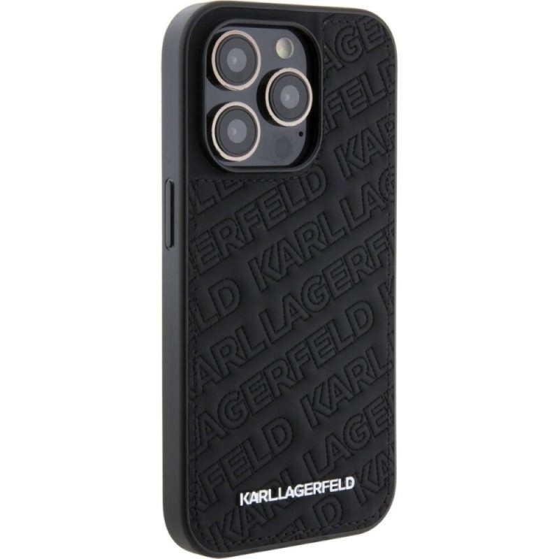Оригинален кейс Karl Lagerfeld Quilted K Pattern, За iPhone 15 Pro Max (6.7), Черен