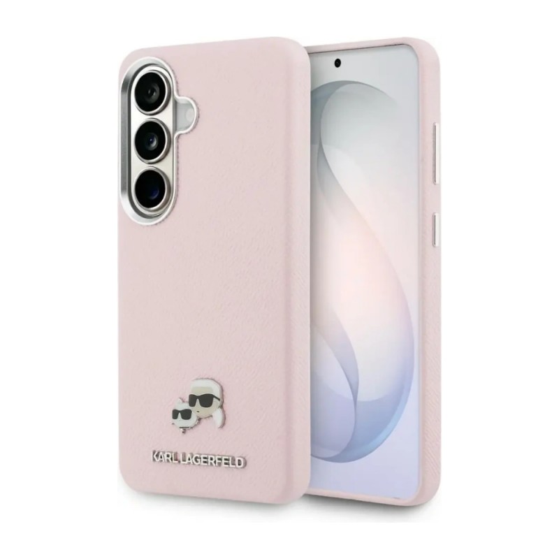 Оригинален кейс Karl Lagerfeld Saffiano KC Metal Logo MagSafe, За Samsung Galaxy S26, Розов