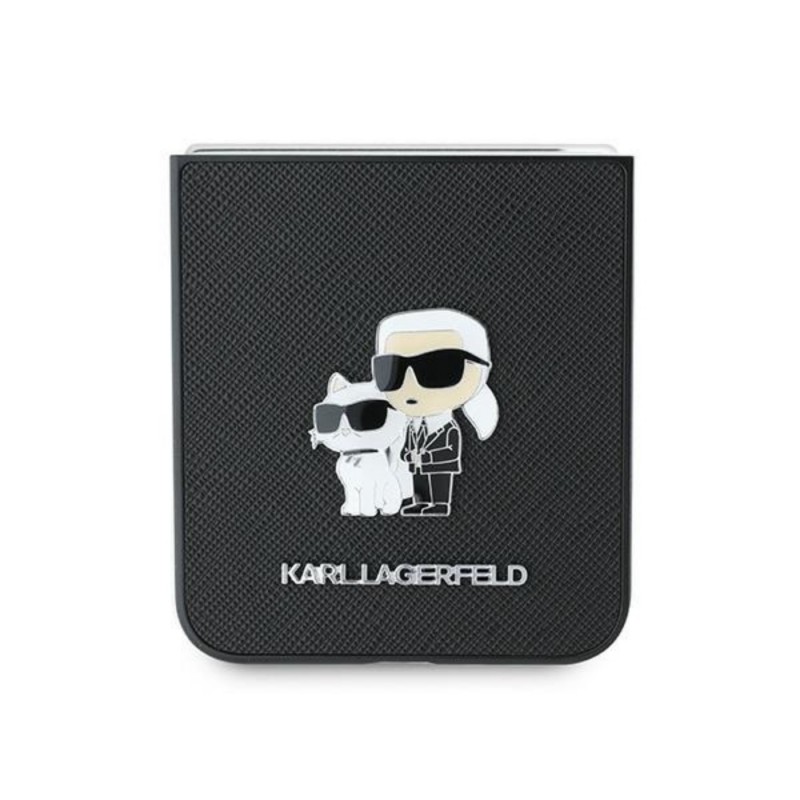Оригинален кейс Karl Lagerfeld Saffiano Metal Pin, За Samsung Galaxy Z Flip6, Черен