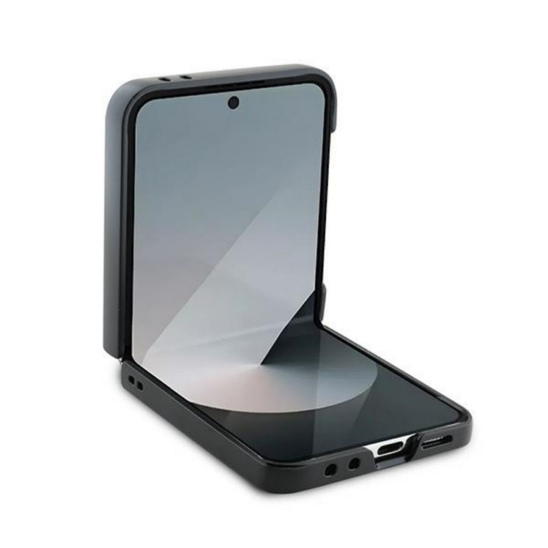 Оригинален кейс Karl Lagerfeld Saffiano Metal Pin, За Samsung Galaxy Z Flip6, Черен