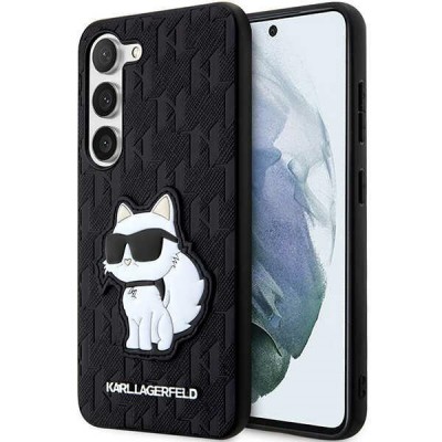 Оригинален кейс Karl Lagerfeld Saffiano Monogram Choupette, За Samsung Galaxy S23 Plus (S916B), Черен