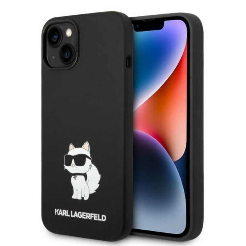 Оригинален кейс Karl Lagerfeld Silicone Choupette, За iPhone 14 Pro (6.1), Черен